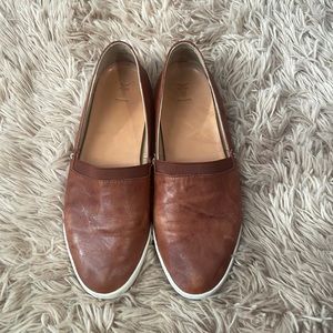 Frye Melanie Slip On Sneaker in Cognac, womens 8M